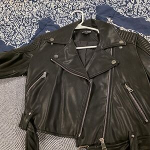 Elegant Black Leather Biker Jacket